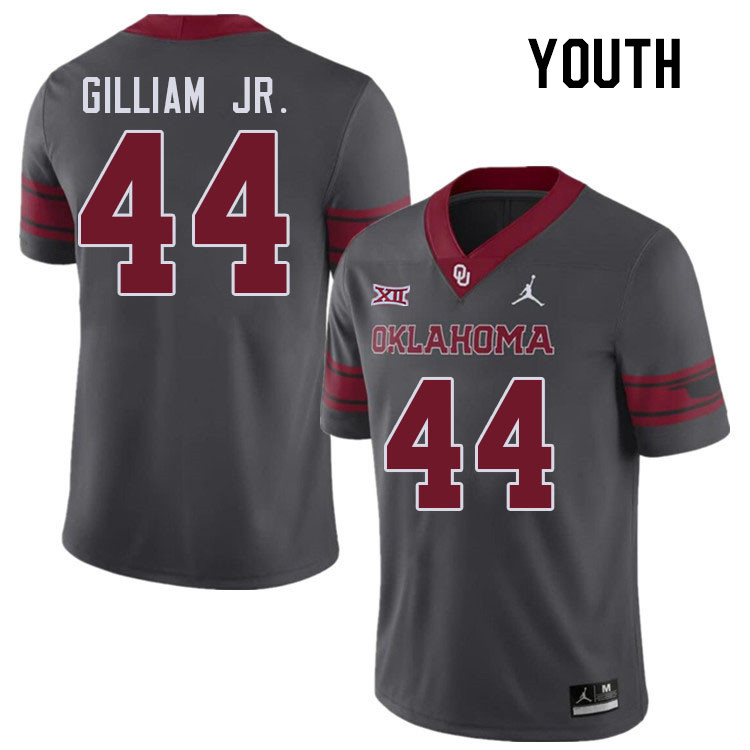 Youth #44 Kelvin Gilliam Jr. Oklahoma Sooners College Football Jerseys Stitched-Charcoal